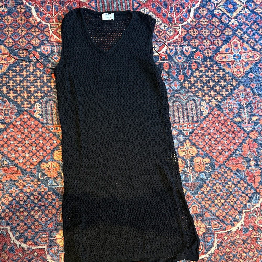 Old Navy Black Crochet Swim Coverup Dress